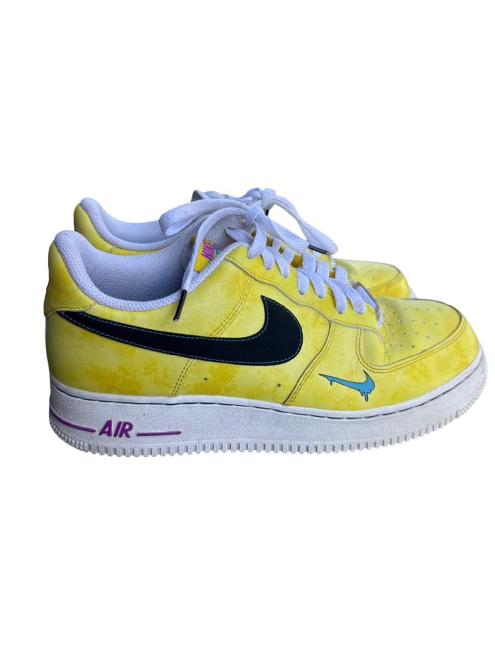 Nike Air Force 1 Peace Love Basketball Mens 9 Yellow Black DC1416-700